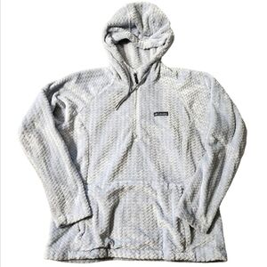 Columbia Jacket Womens XL Light Blue Fire Side Sherpa Fleece 1/4 Zip Pullover